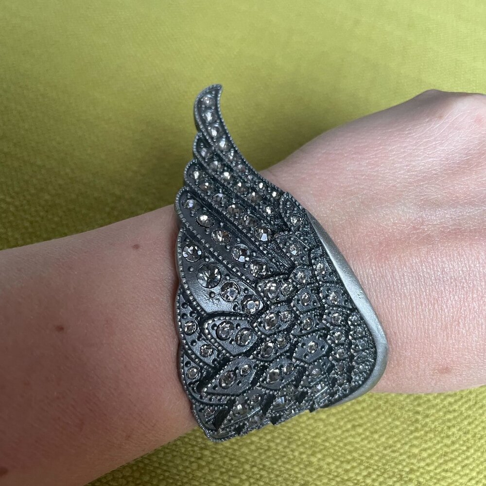 Religion Clothing Cuff Bracelet with Crystals